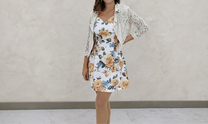 Çiçekli mini elbise - Görsel 2