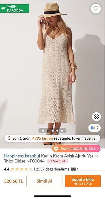 Beyaz triko elbise - Görsel 2