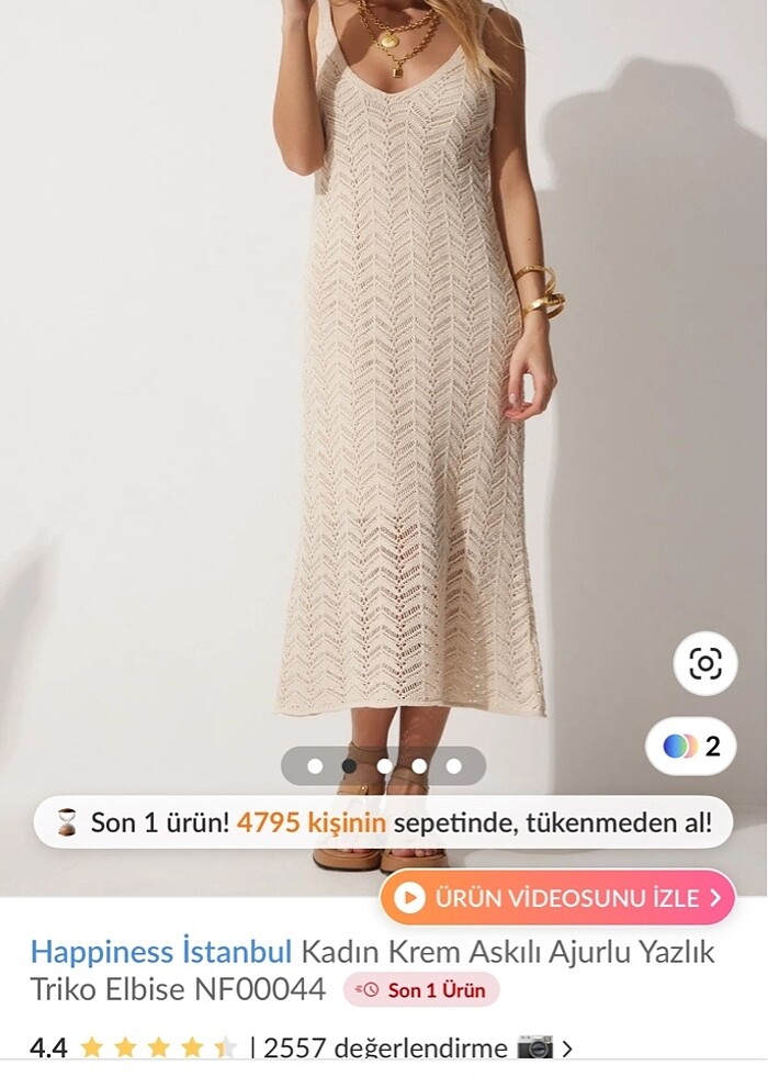 Beyaz triko elbise - Görsel 2