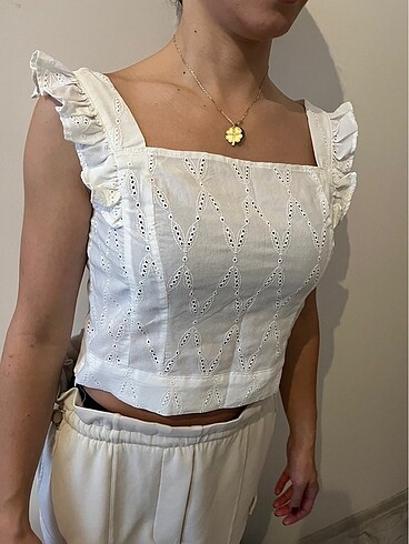Beyaz blode bluz - Görsel 8