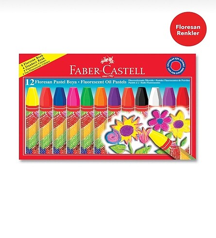 Faber Castell 12?li floresanslı pastel boya