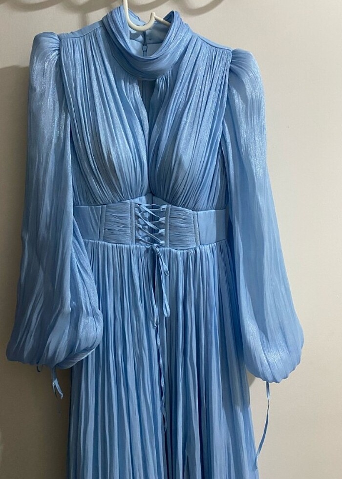 Mavi Parlak Abiye - Görsel 5