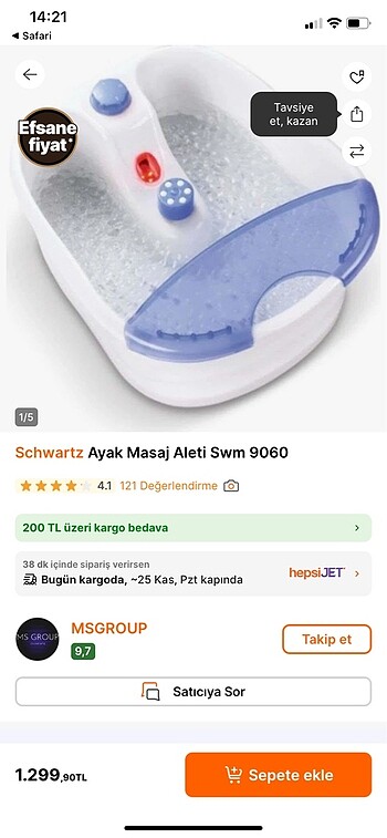  Beden Schwartz Ayak Masaj Aleti SWM 9060