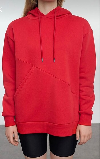 s Beden Kırmızı polarlı sweatshirt