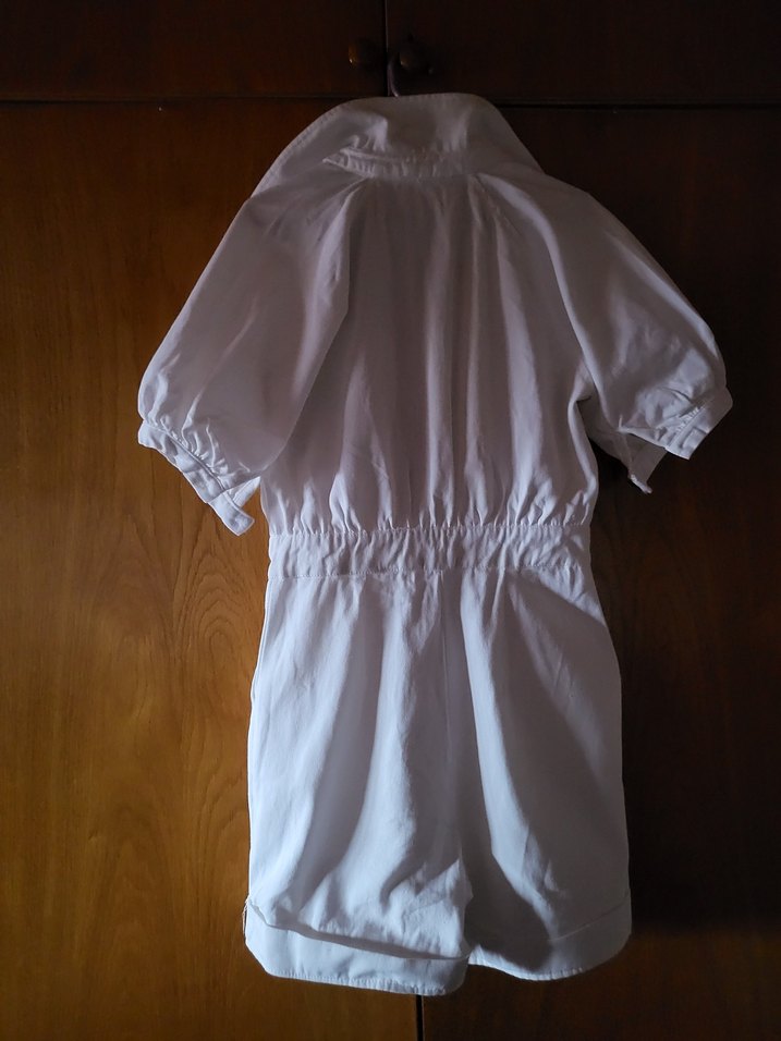 Kadın Beyaz Kısa Kot tulum - Görsel 2