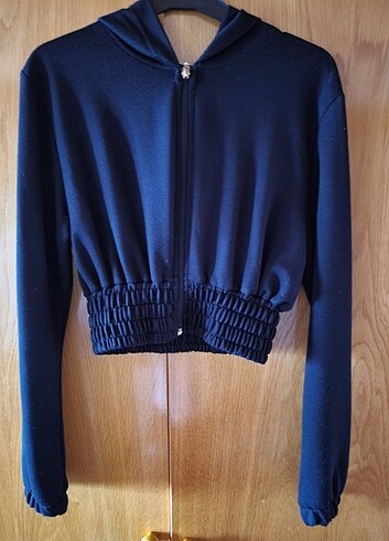 Kapşonlu fermuarlı  kısa kurop - Görsel 3