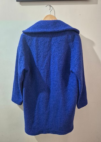 ÖZEL DİKİM - SAKS MAVİSİ BUKLET KAŞE KABAN - Görsel 2