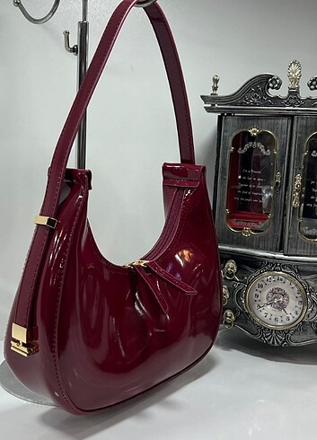  Beden bordo Renk Cherry rugan büyük boy Kadın Kol Çantası 