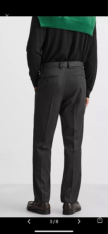 38 Beden Zara Straight Fit Yünlü Twill Pantolon