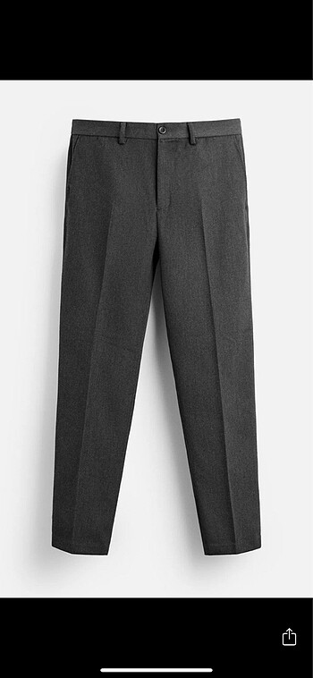 38 Beden gri Renk Zara Straight Fit Yünlü Twill Pantolon