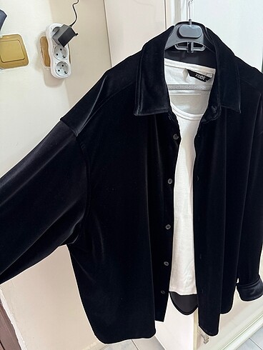 xl Beden siyah Renk Zara Limited Kadife Overshirt Ceket