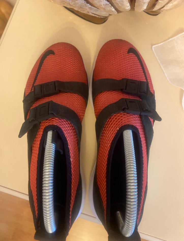 Kırmızı Kadın Spor Ayakkabı, Cırt Cırtlı, Blok Topuk - Görsel 5