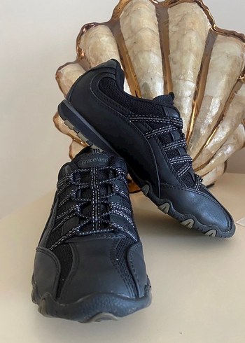 Siyah Dolgu Topuklu Bağcıklı Kadın Spor Ayakkabı - Görsel 4