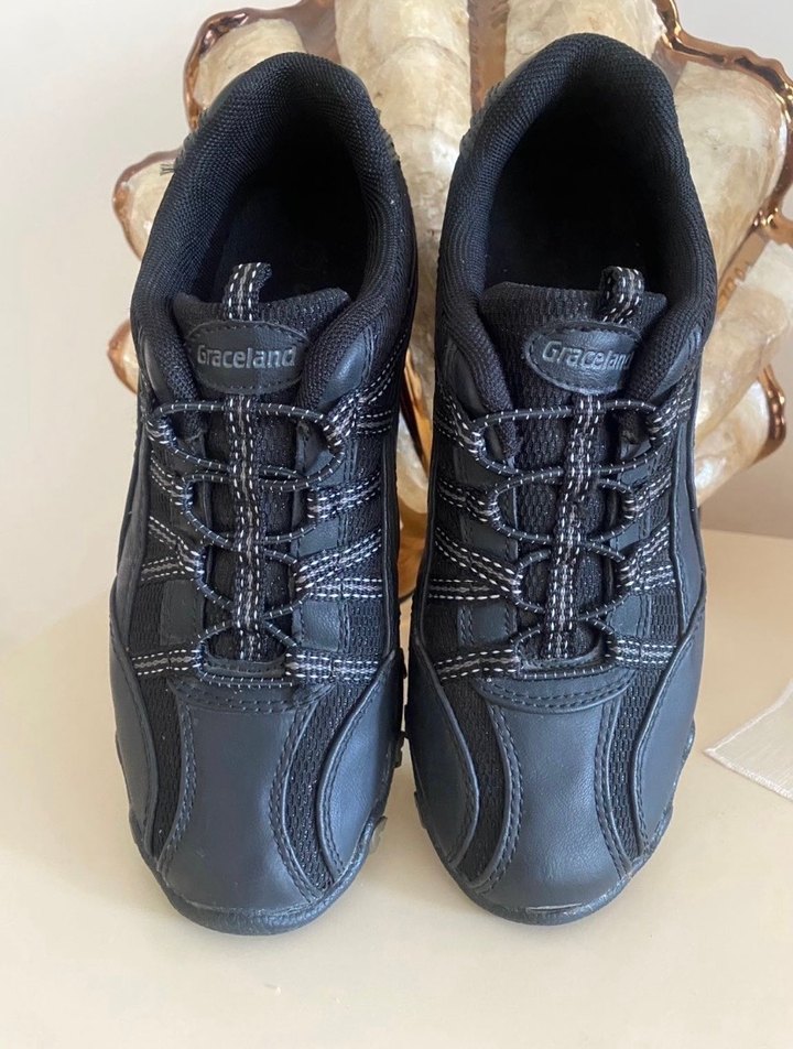 Siyah Dolgu Topuklu Bağcıklı Kadın Spor Ayakkabı - Görsel 3