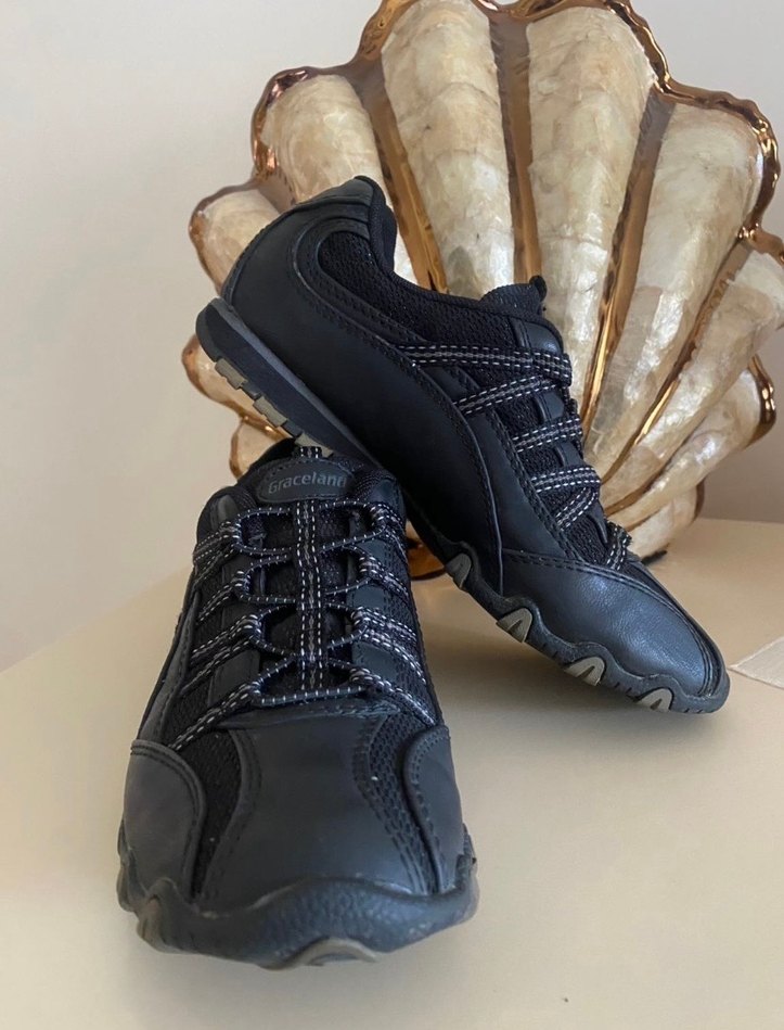 Siyah Dolgu Topuklu Bağcıklı Kadın Spor Ayakkabı - Görsel 4