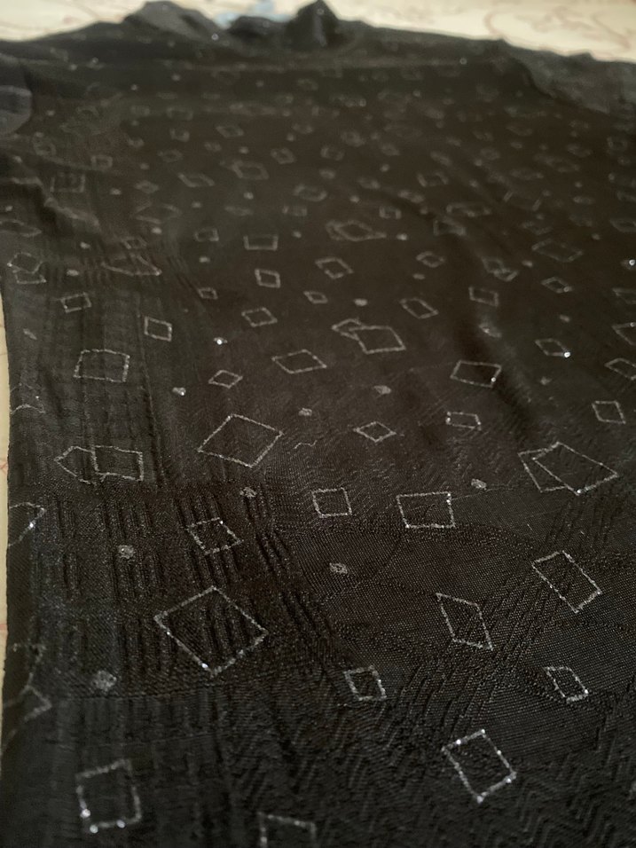 Kısa Kollu Siyah Yüksek Yakalı Kadın bluz - Görsel 4