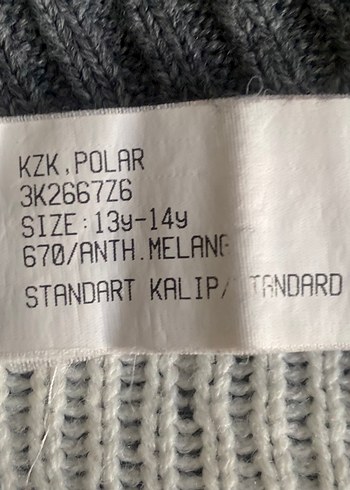 Gri Nakışlı çocuk Triko Kazak - Görsel 5