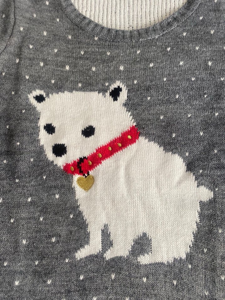 Gri Nakışlı çocuk Triko Kazak - Görsel 4