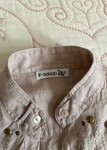 Düğmeli Bej Keten Midi Kadın Gömlek - Görsel 3