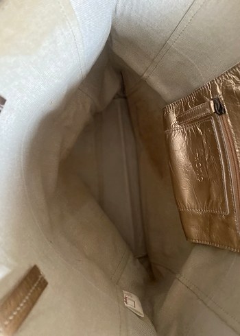 Parlak Kahverengi Deri Yılan Desenli Kadın Çanta - Görsel 5