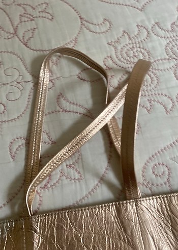 Parlak Kahverengi Deri Yılan Desenli Kadın Çanta - Görsel 6