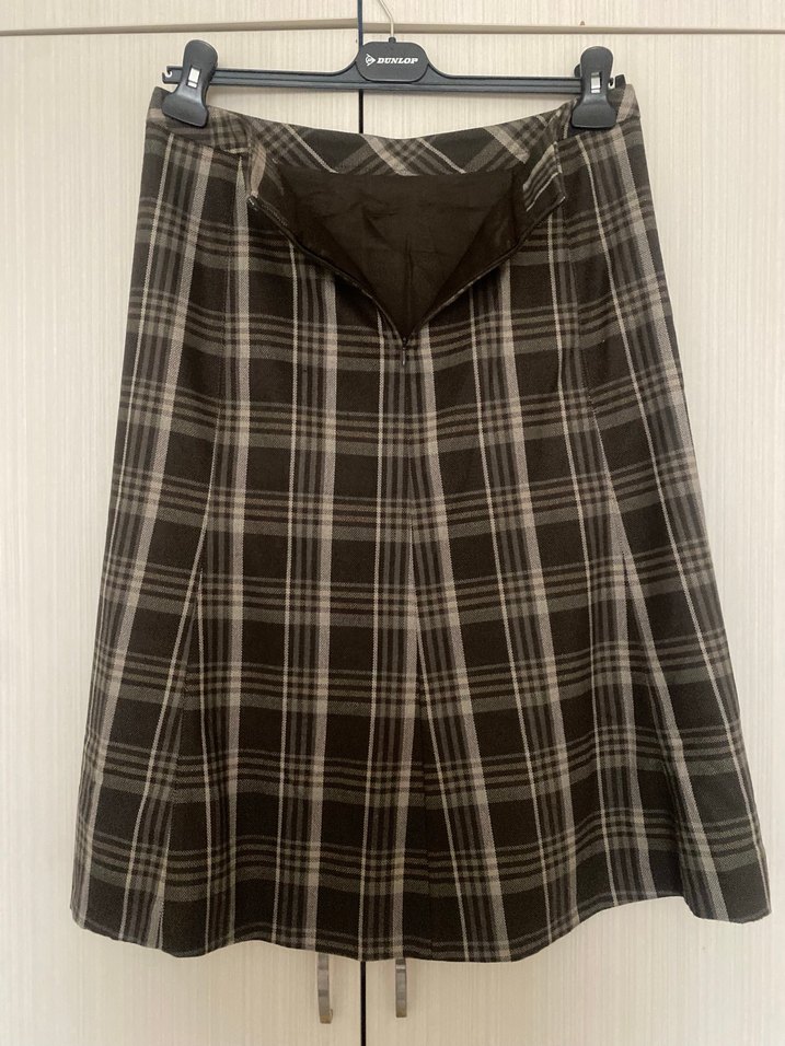 Kadın Kahverengi Midi Pilili Etek - Görsel 2