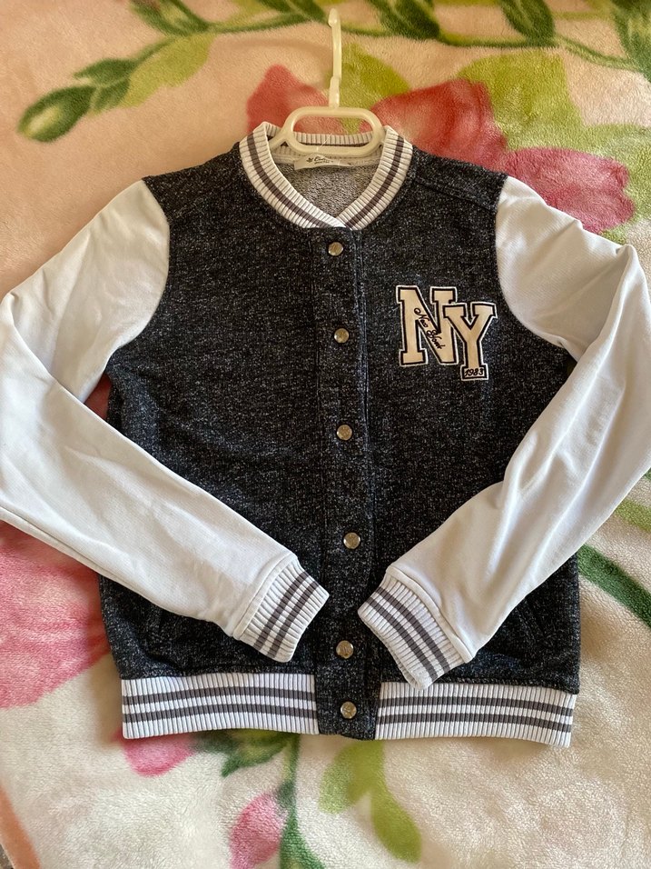 Gri Uzun Kollu Düğmeli çocuk Ceket - Görsel 3