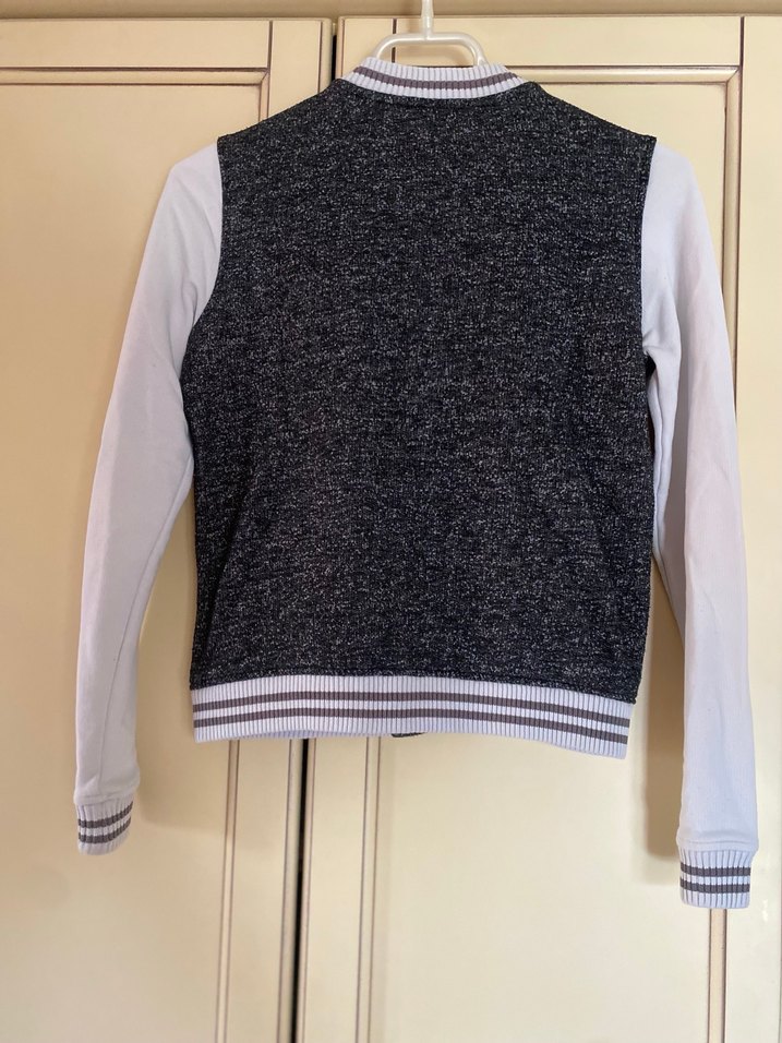 Gri Uzun Kollu Düğmeli çocuk Ceket - Görsel 2