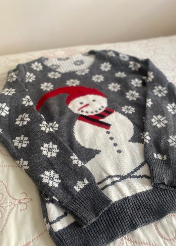 Nakışlı Gri çocuk Triko Kazak - Görsel 3