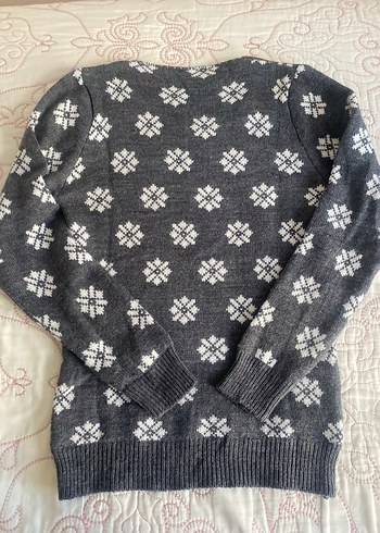 Nakışlı Gri çocuk Triko Kazak - Görsel 2