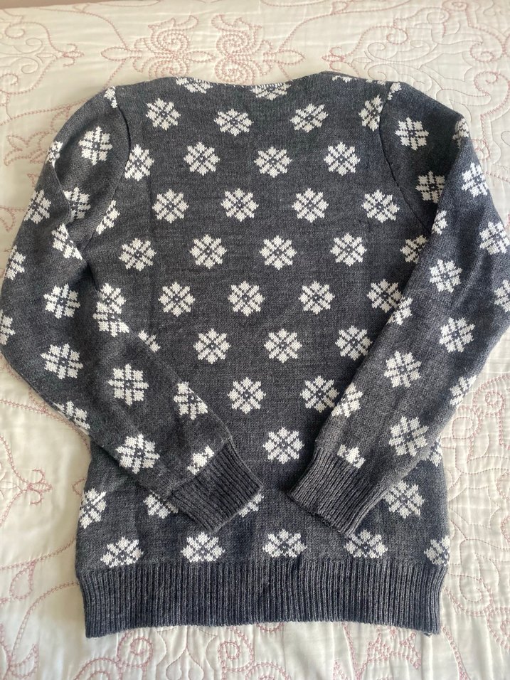 Nakışlı Gri çocuk Triko Kazak - Görsel 2