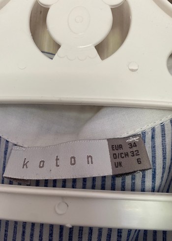 Koton Mavi Çizgili Kolsuz Gömlek
