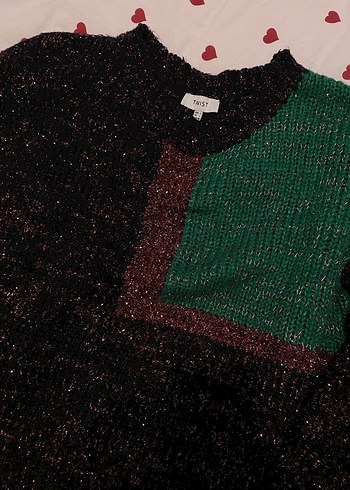 Bohem Çok Renkli Oversize Triko Kazak - Görsel 4