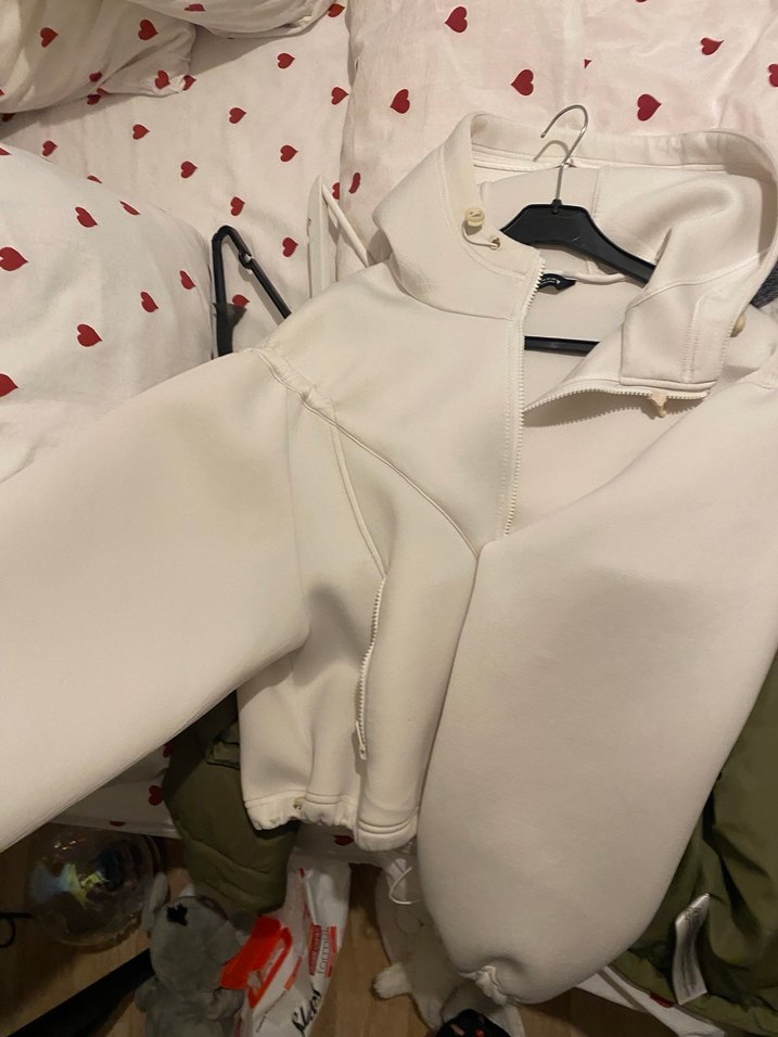 Beyaz Fermuarlı Kadın Ceket - Görsel 3