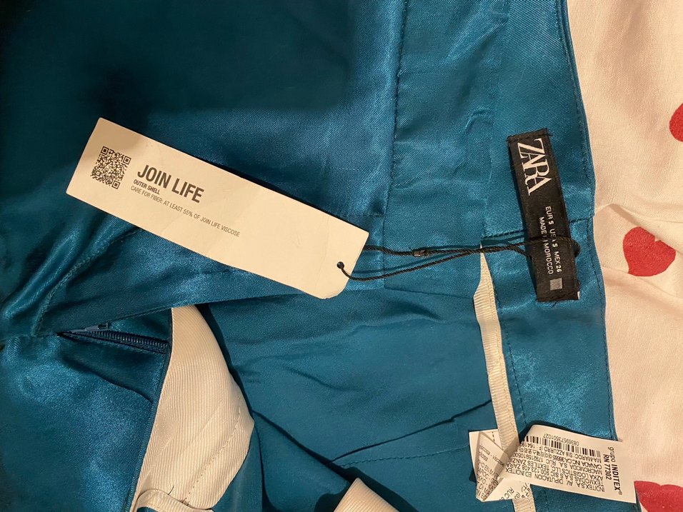 Saten mavi zara pantalon - Görsel 2