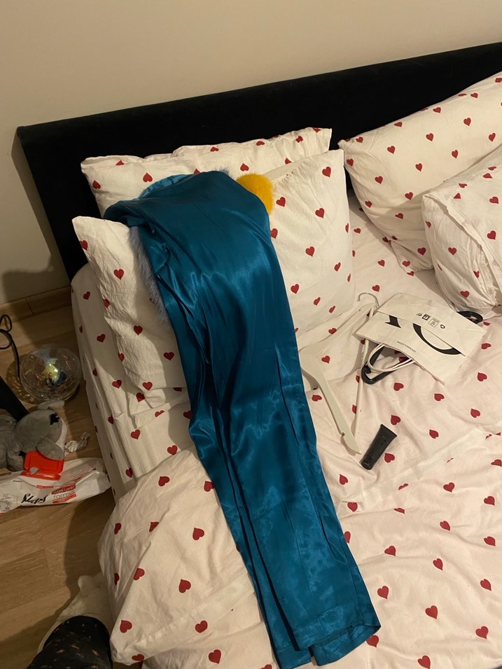 Saten mavi zara pantalon - Görsel 3