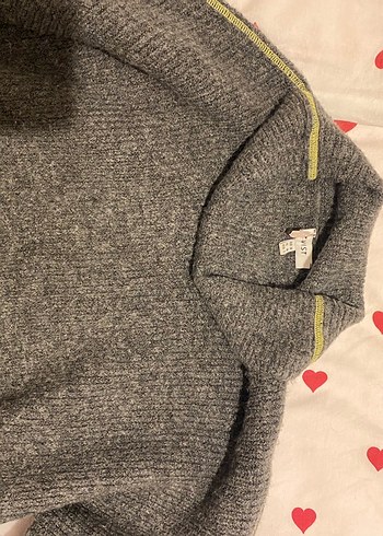 Twist Gri Yün Boğazlı Kadın Kazak - Görsel 4