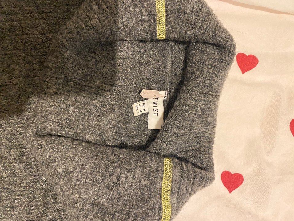 Twist Gri Yün Boğazlı Kadın Kazak - Görsel 3