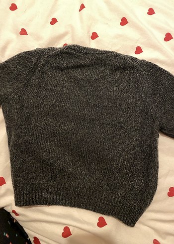 Gri Kısa Kollu Örgü Kadın Kazak - Görsel 4