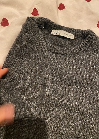 Gri Kısa Kollu Örgü Kadın Kazak - Görsel 3