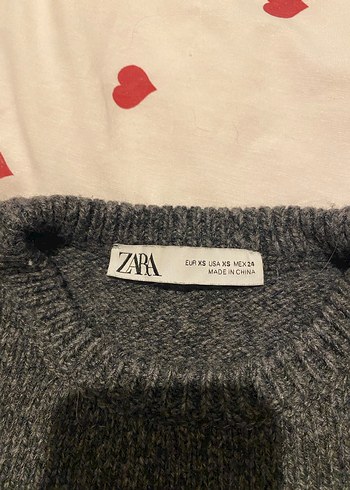 Gri Kısa Kollu Örgü Kadın Kazak - Görsel 2