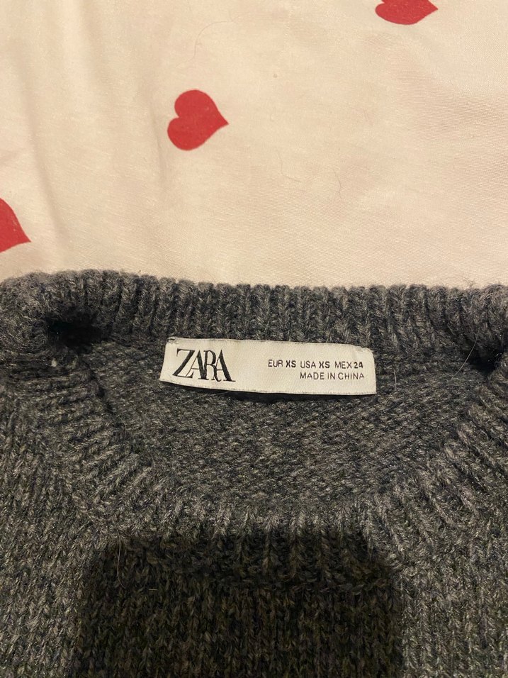 Gri Kısa Kollu Örgü Kadın Kazak - Görsel 2