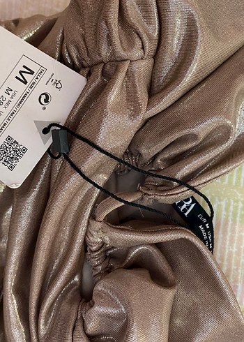 Drapeli Uzun Askılı Kahverengi Vücuda Oturan üst - Görsel 3