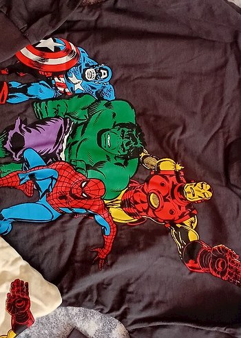 Çocuklar için Marvel Baskılı Çok Renkli Uzun Kollu Alt üst Takim