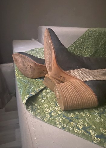 Gri  Mavi Deri Kadın Topuklu Bot 38 - Görsel 3