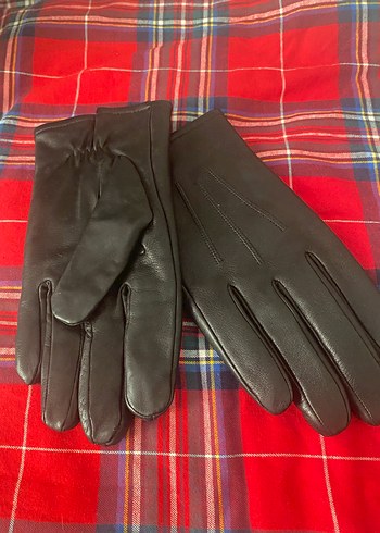 Siyah Deri Kadın Eldiveni Large - Görsel 2