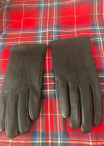 Siyah Deri Kadın Eldiveni Large - Görsel 4