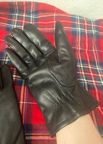 Siyah Deri Kadın Eldiveni Large - Görsel 6