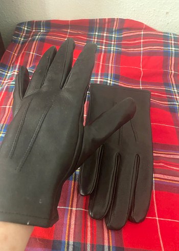 Siyah Deri Kadın Eldiveni Large - Görsel 7