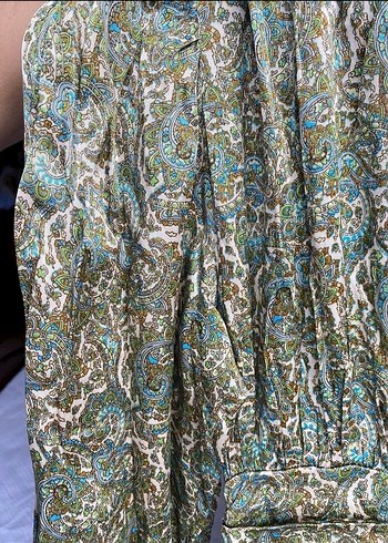 Yeşil Parlak V Yaka Uzun Kollu Mini Elbise - Görsel 6